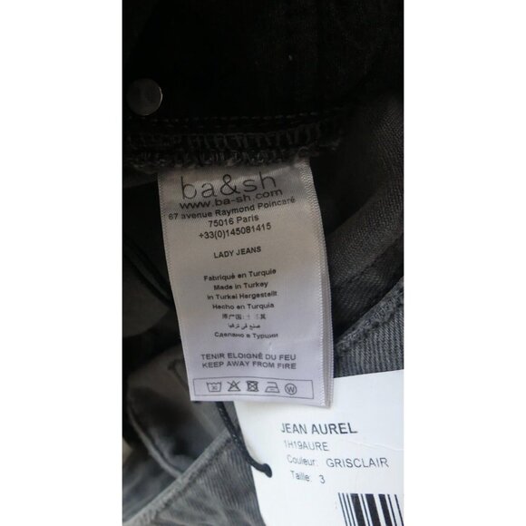 BA&SH Womens 3 Jeans Aurel Wide Leg High Rise US Size 10 Gray NEW - Picture 10 of 12